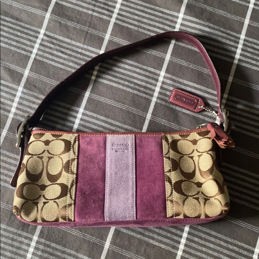 Brown and purple Coach bag